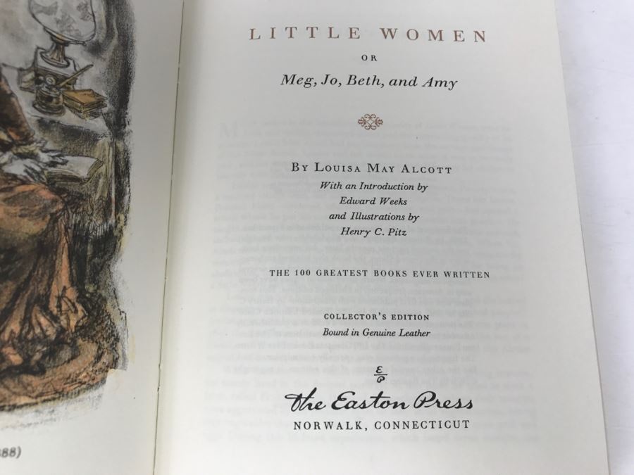 Easton Press Hardcover Book Little Women Or Meg, Jo, Beth, And Amy By Louisa May Alcott [Photo 8]