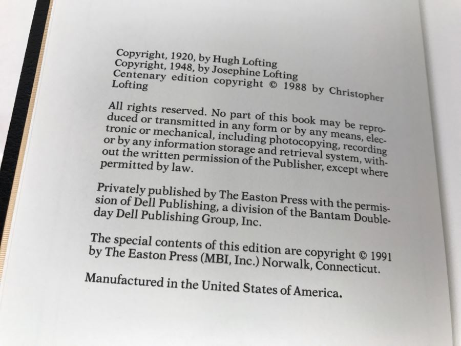Easton Press Hardcover Book The Story Of Doctor Dolittle By Hugh Lofting [Photo 6]