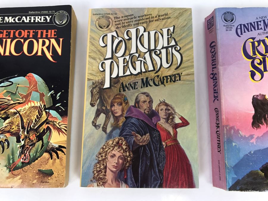 (3) Signed Anne McCaffrey Paperback Books: Get Off The Unicorn, To Ride Pegasus And Crystal Singer [Photo 4]