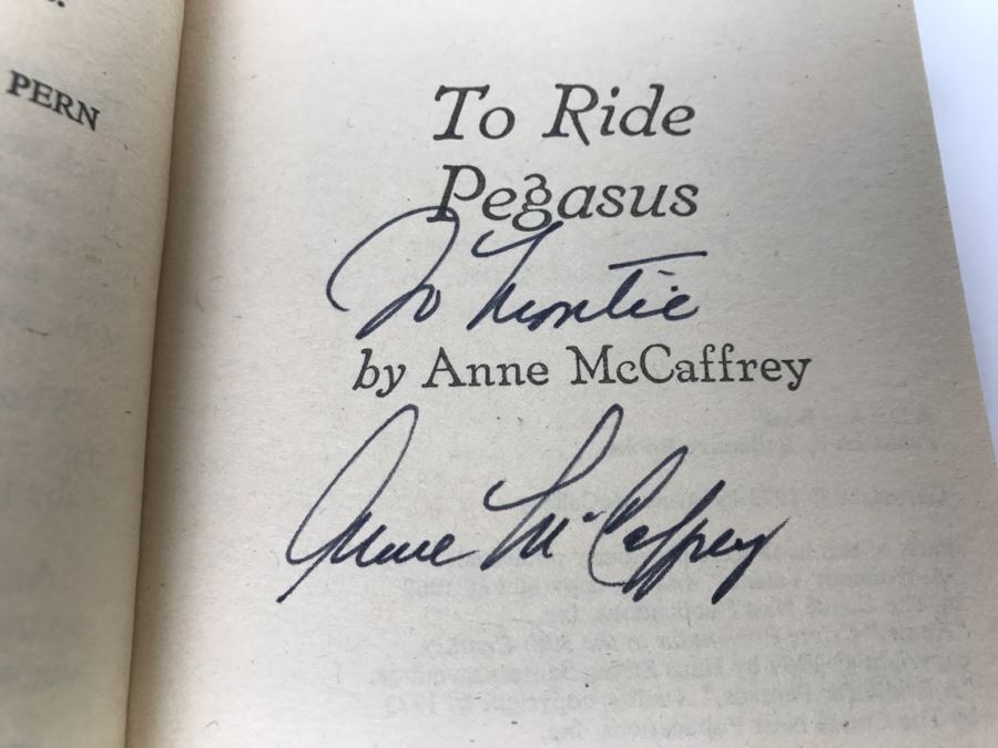 (3) Signed Anne McCaffrey Paperback Books: Get Off The Unicorn, To Ride Pegasus And Crystal Singer [Photo 14]