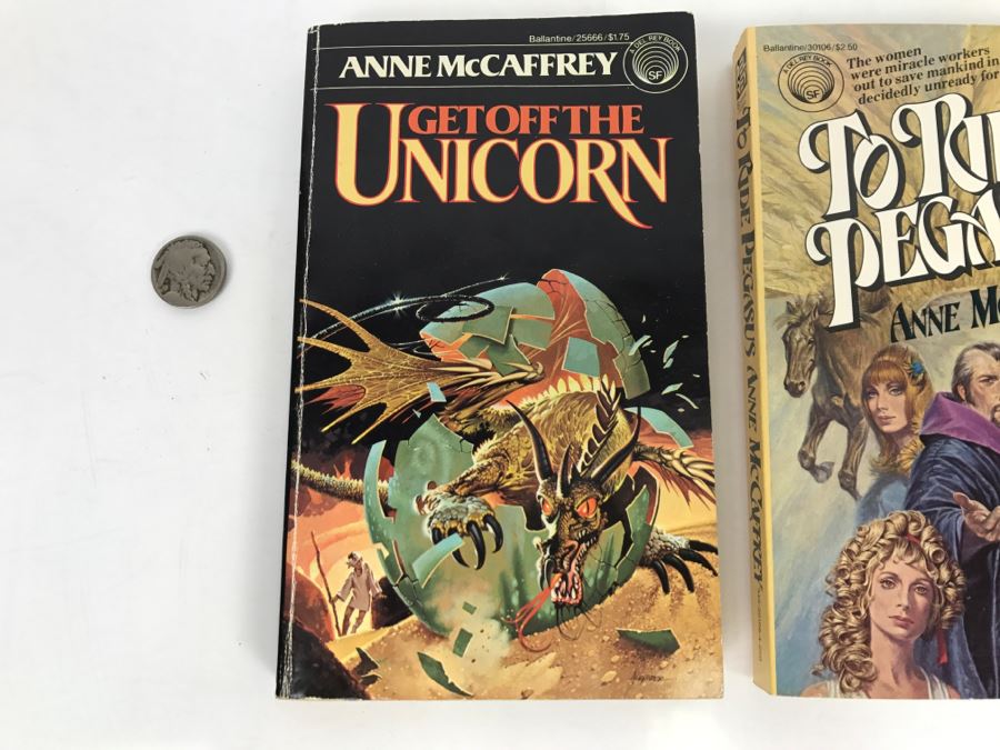 (3) Signed Anne McCaffrey Paperback Books: Get Off The Unicorn, To Ride Pegasus And Crystal Singer [Photo 3]