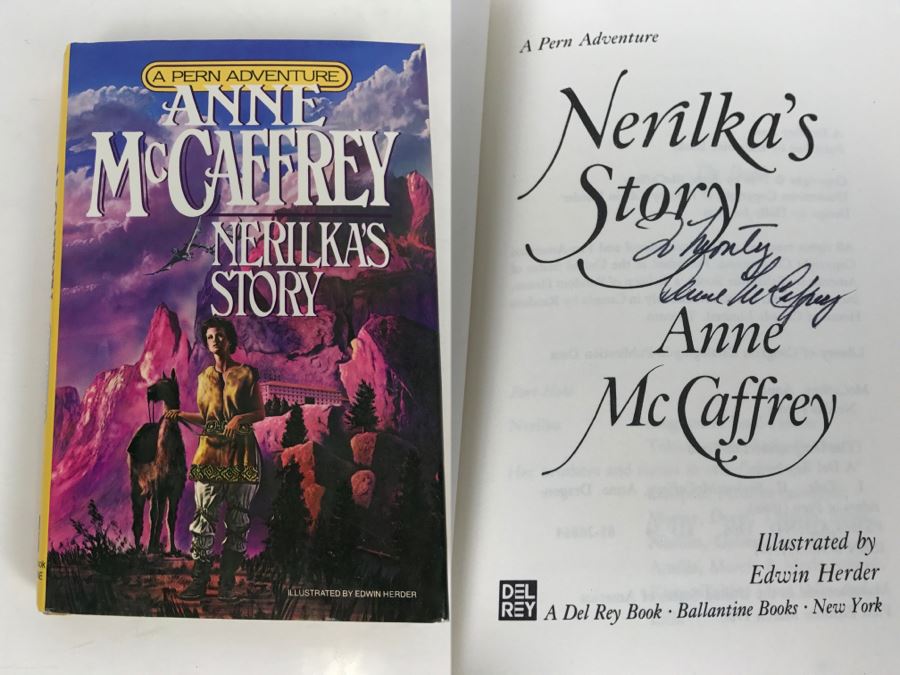 Signed First Edition Hardcover Book Nerilka’s Story By Anne McCaffrey [Photo 1]