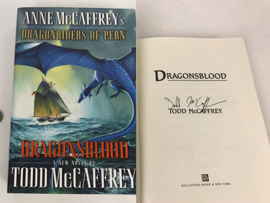 Signed First Edition Hardcover Book Dragonsblood By Anne McCaffrey [Photo 1]