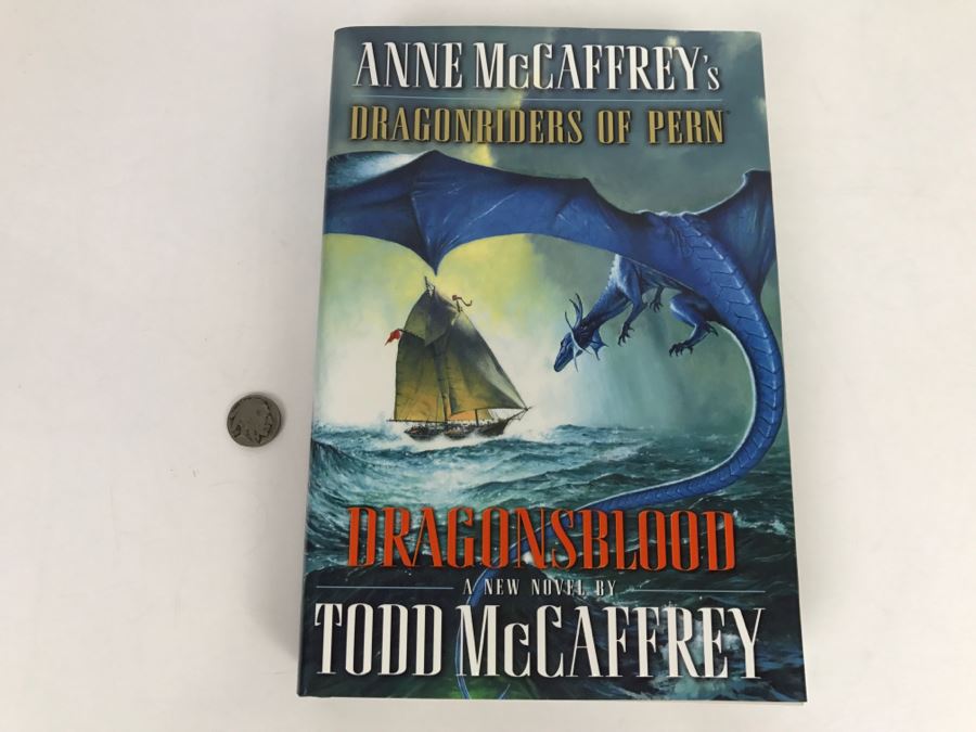 Signed First Edition Hardcover Book Dragonsblood By Anne McCaffrey [Photo 2]