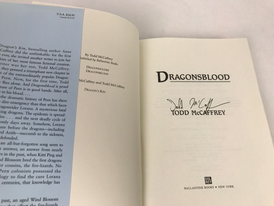 Signed First Edition Hardcover Book Dragonsblood By Anne McCaffrey [Photo 5]