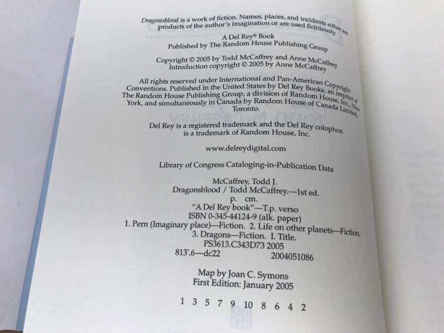 Signed First Edition Hardcover Book Dragonsblood By Anne McCaffrey [Photo 8]