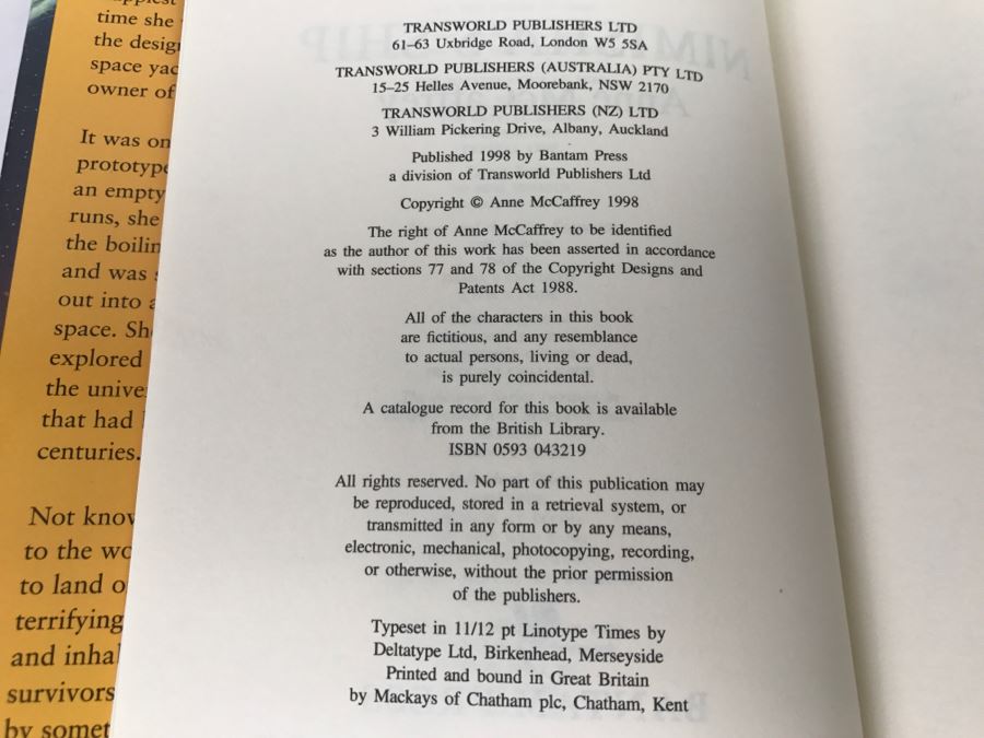 Hardcover Book Nimisha’s Ship By Anne McCaffrey [Photo 6]