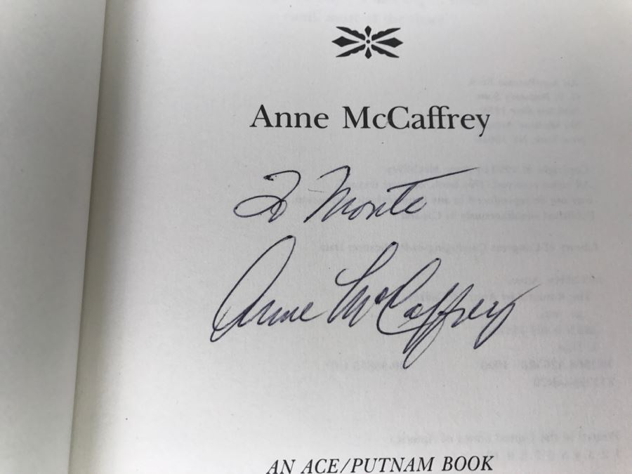 First Edition Signed Hardcover Book The Rowan By Anne McCaffrey
