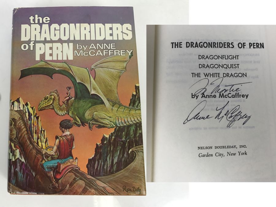 Signed Hardcover Book Club Edition The Dragonriders Of Pern By Anne McCaffrey [Photo 1]