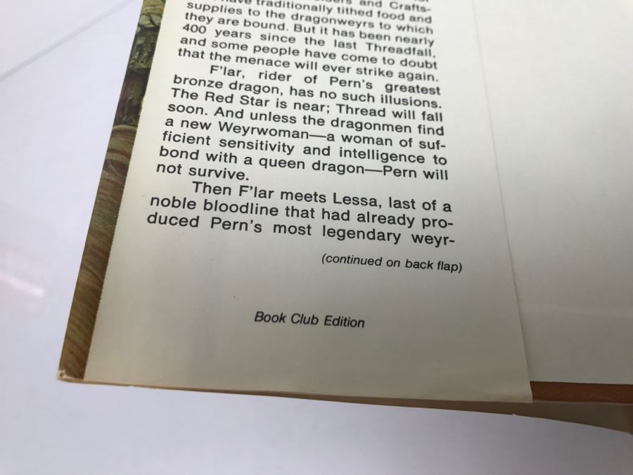 Signed Hardcover Book Club Edition The Dragonriders Of Pern By Anne McCaffrey [Photo 5]