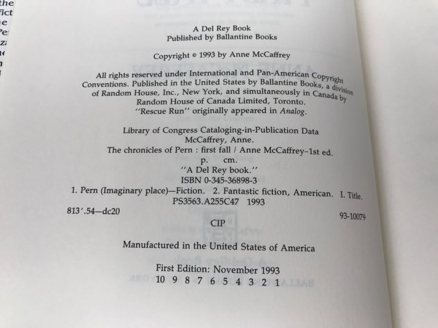 First Edition Hardcover Book 'The Chronicles Of Pern' By Anne McCaffrey [Photo 7]