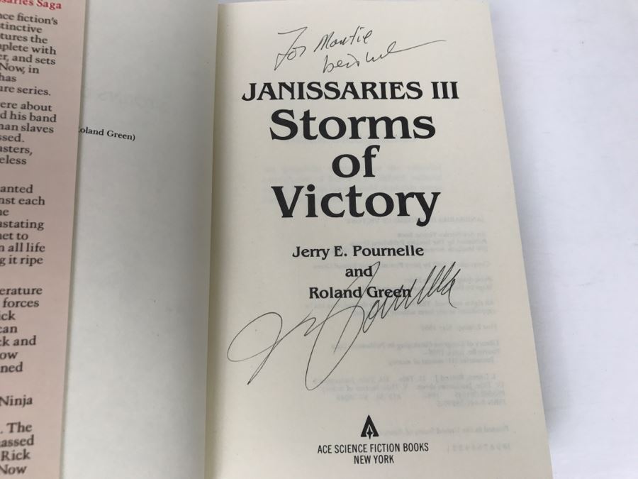 Signed First Edition Hardcover Book 'Janissaries III Storms Of Victory' By Jerry E. Pournelle And Roland Green Signed By Jerry [Photo 7]