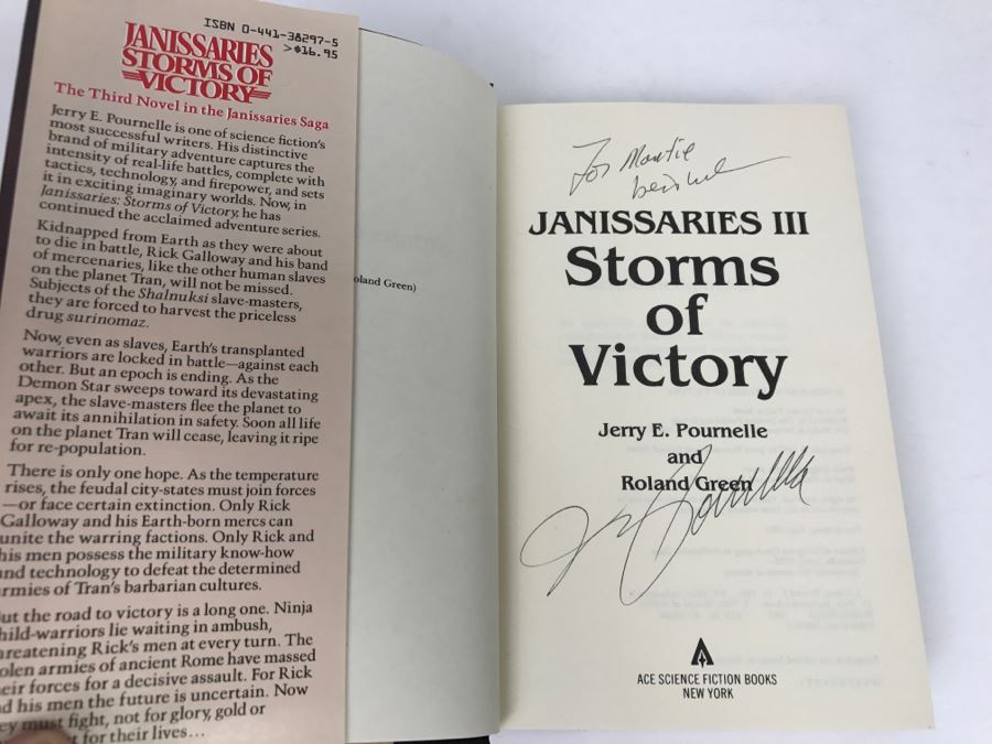 Signed First Edition Hardcover Book 'Janissaries III Storms Of Victory' By Jerry E. Pournelle And Roland Green Signed By Jerry [Photo 5]