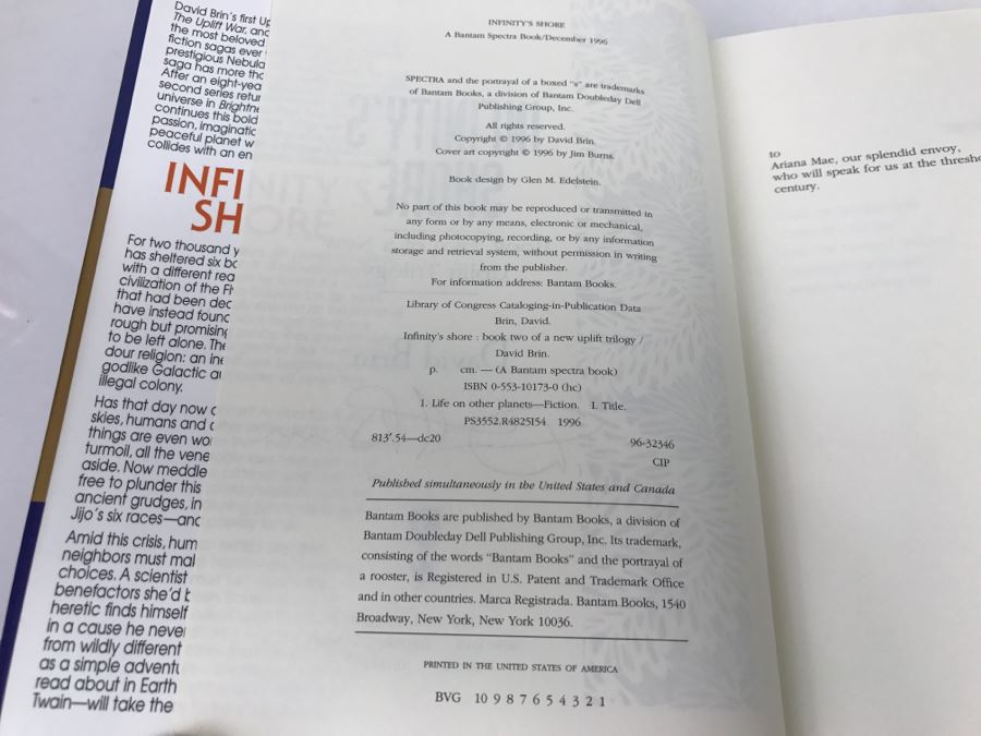 Signed First Edition Book 'Infinity's Shore' By David Brin [Photo 9]