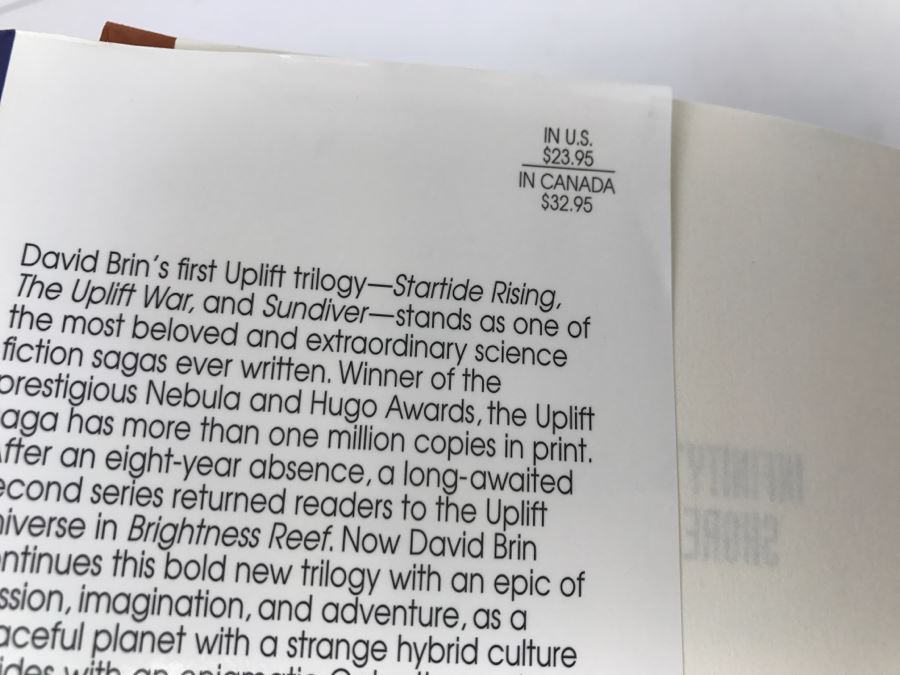 Signed First Edition Book 'Infinity's Shore' By David Brin [Photo 6]