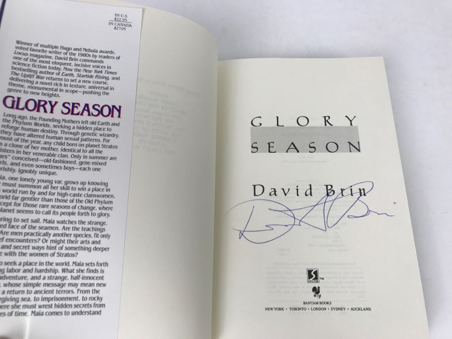 Signed First Edition Hardcover Book 'Glory Season' By David Brin [Photo 5]