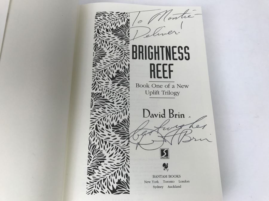 Signed First Edition Book 'Brightness Reef' By David Brin [Photo 6]