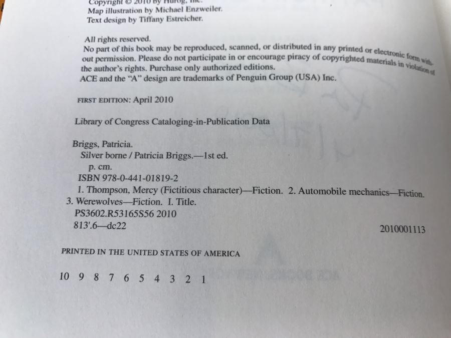 Signed First Edition Hardcover Book 'Silver Borne' By Patricia Briggs [Photo 10]