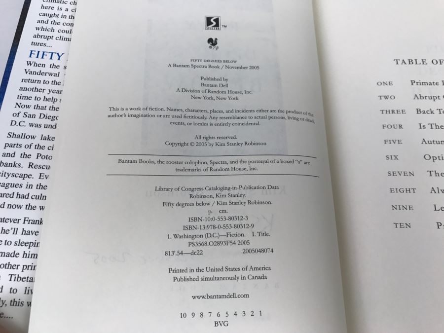 Signed First Edition Hardcover Book 'Fifty Degrees Below' By Kim Stanley Robinson [Photo 9]