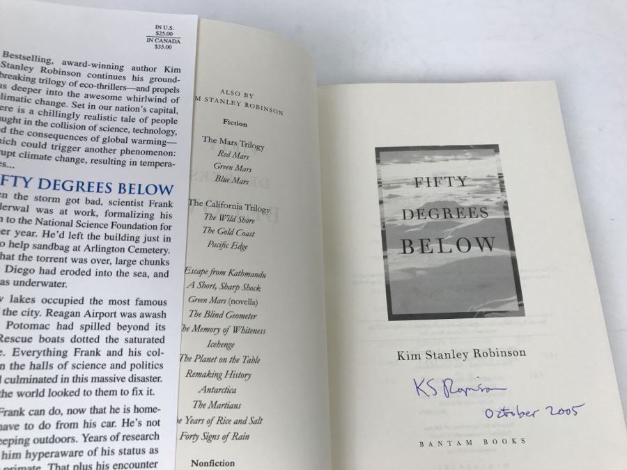 Signed First Edition Hardcover Book 'Fifty Degrees Below' By Kim Stanley Robinson [Photo 5]