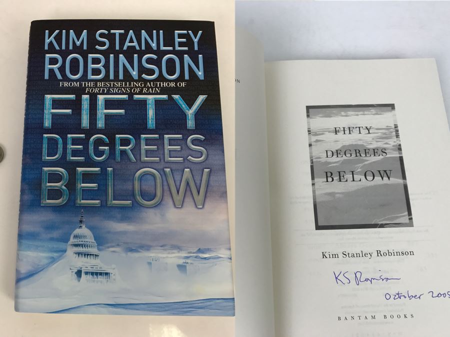 Signed First Edition Hardcover Book 'Fifty Degrees Below' By Kim Stanley Robinson [Photo 1]