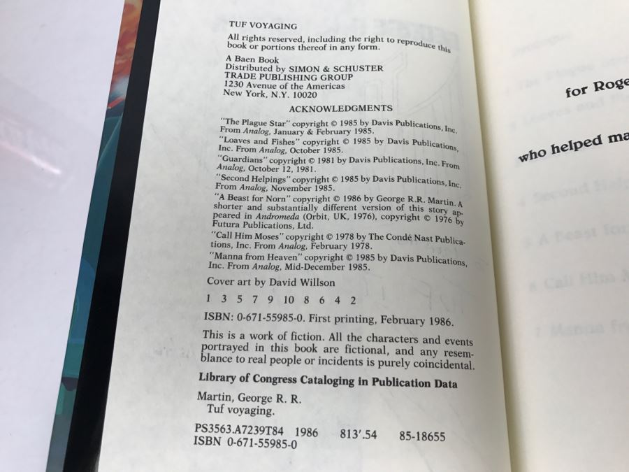 Signed First Printing Hardcover Book 'Tuf Voyaging' By George R. R. Martin [Photo 8]