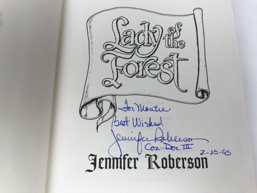 Signed First Printing Hardcover Book 'Lady Of The Forest' By Jennifer Roberson [Photo 7]