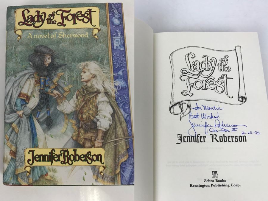 Signed First Printing Hardcover Book 'Lady Of The Forest' By Jennifer Roberson [Photo 1]
