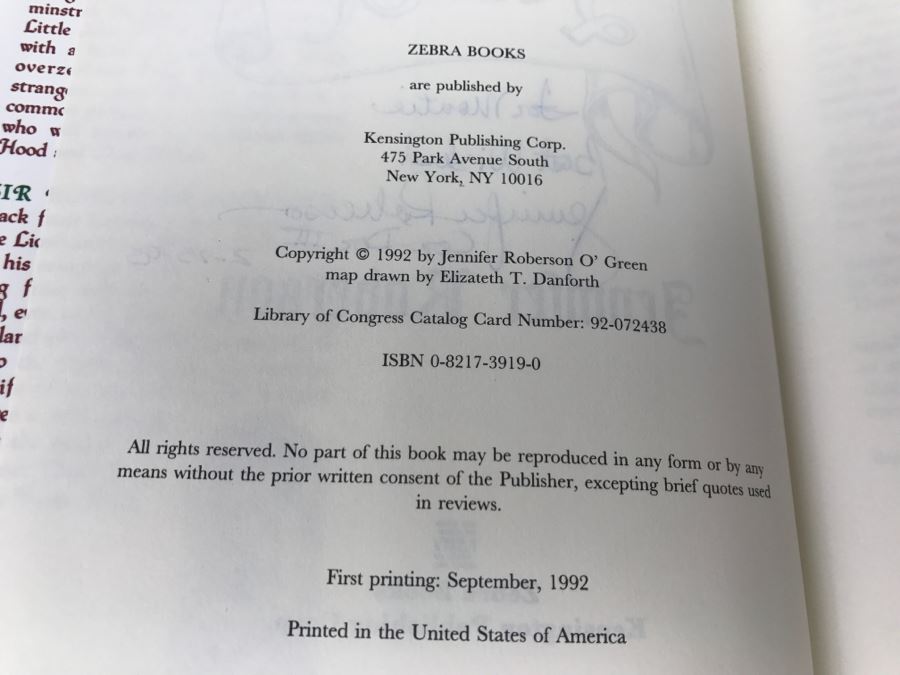 Signed First Printing Hardcover Book 'Lady Of The Forest' By Jennifer Roberson [Photo 8]