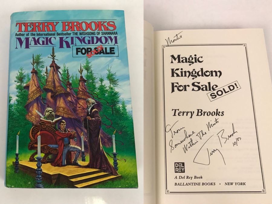 Signed First Edition Hardcover Book 'Magic Kingdom For Sale - Sold!' By Terry Brooks [Photo 1]
