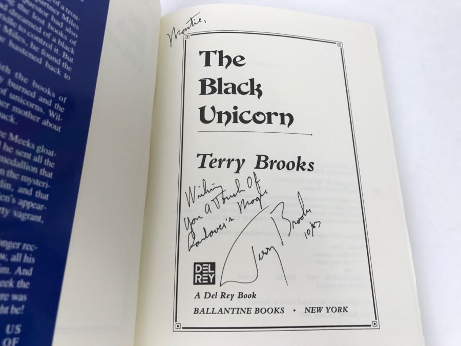 Signed First Edition Hardcover Book 'The Black Unicorn' By Terry Brooks [Photo 7]