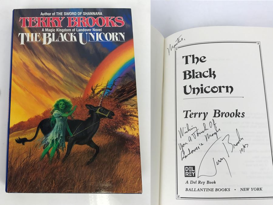 Signed First Edition Hardcover Book 'The Black Unicorn' By Terry Brooks [Photo 1]