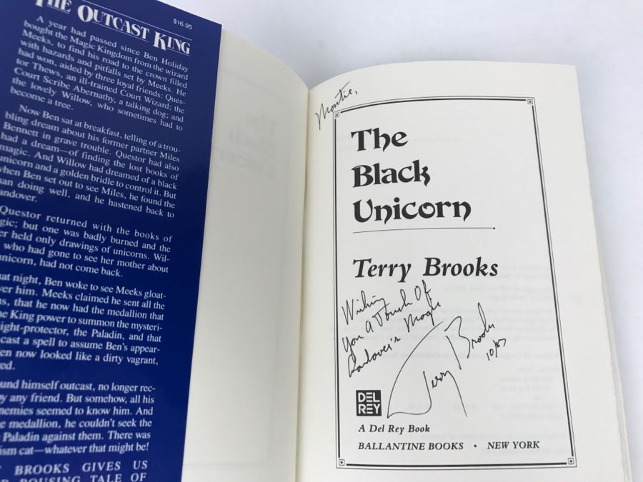 Signed First Edition Hardcover Book 'The Black Unicorn' By Terry Brooks [Photo 5]