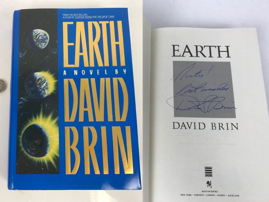Signed First Edition Hardcover Book 'Earth' By David Brin [Photo 1]