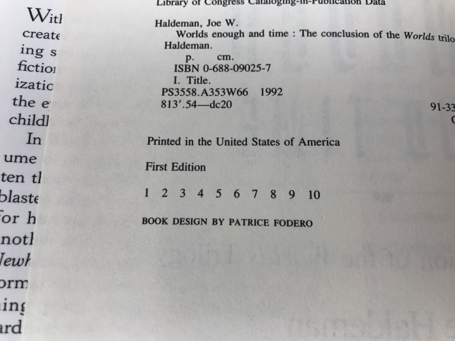 Signed First Edition Hardcover Book 'World's Enough And Time The Conclusion Of The Worlds Trilogy' By Joe Haldeman [Photo 10]