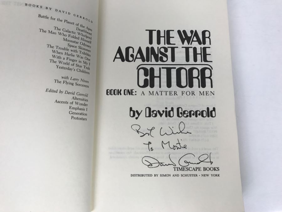 Signed Book 'A Matter For Men' By David Gerrold [Photo 6]