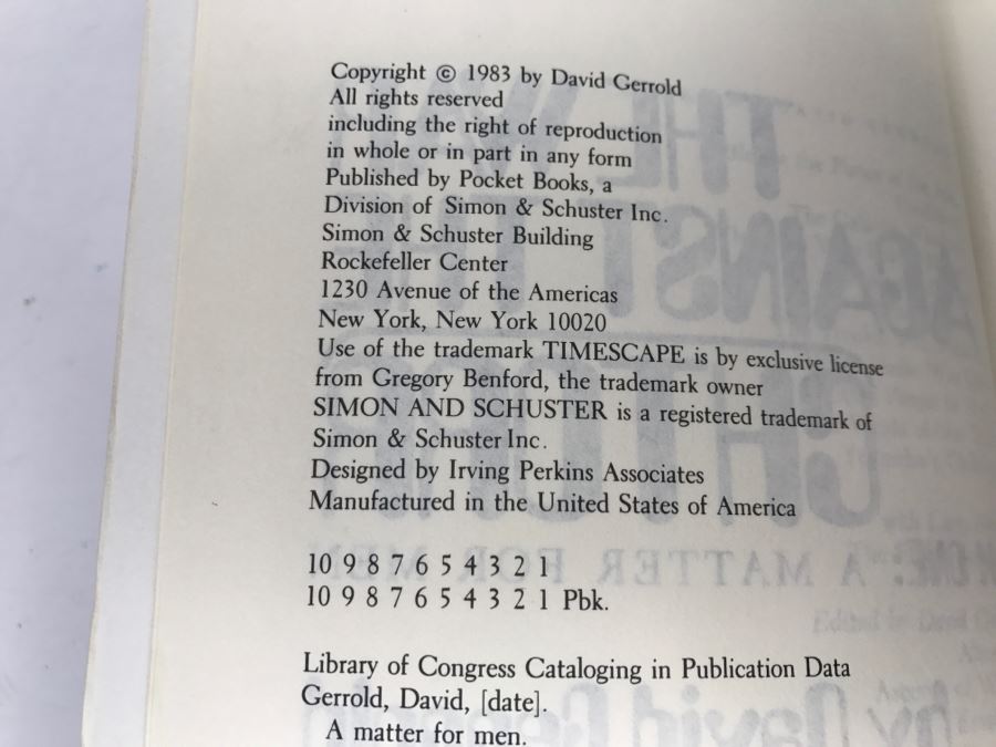 Signed Book 'A Matter For Men' By David Gerrold [Photo 11]