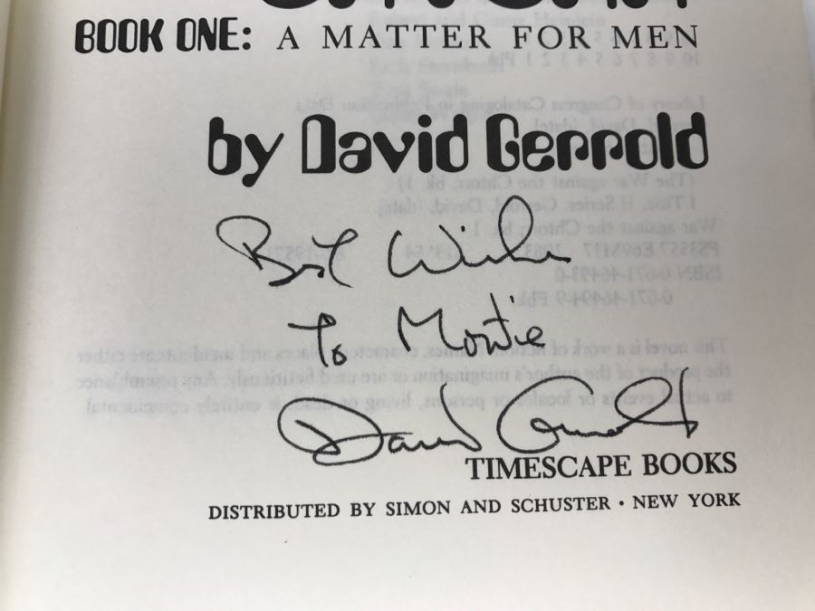 Signed Book 'A Matter For Men' By David Gerrold [Photo 8]