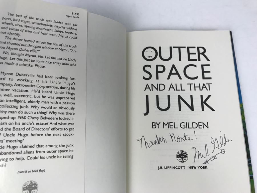 Signed First Edition Hardcover Book 'Outer Space And All That Junk' By Mel Gilden [Photo 5]