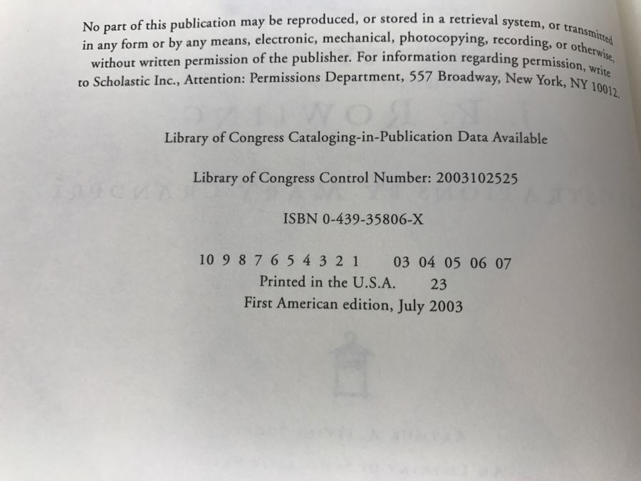 First American Edition Hardcover Book 'Harry Potter And The Order Of The Phoenix' By J. K. Rowling [Photo 7]