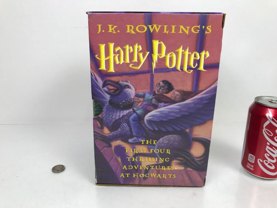 First American Edition Hardcover Books Box Set Harry Potter The First Four Thrilling Adventures At Hogwarts: Harry Potter And The Sorcerer's Stone, And The Chamber Of Secrets, And The Prisoner Of Azkaban, And The Goblet Of Fire [Photo 6]