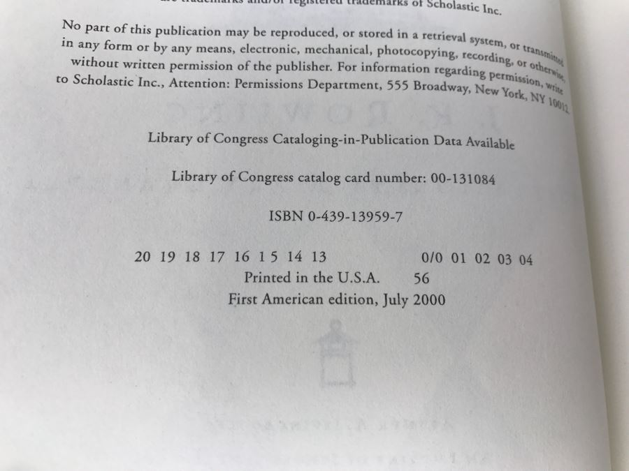 First American Edition Hardcover Books Box Set Harry Potter The First Four Thrilling Adventures At Hogwarts: Harry Potter And The Sorcerer's Stone, And The Chamber Of Secrets, And The Prisoner Of Azkaban, And The Goblet Of Fire [Photo 35]