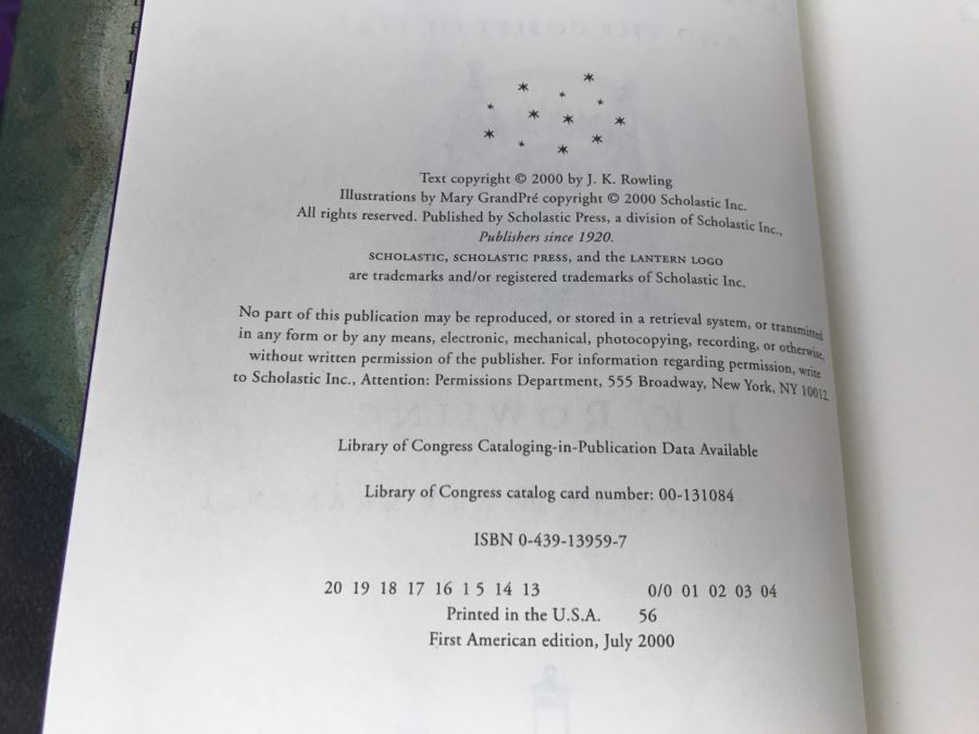 First American Edition Hardcover Books Box Set Harry Potter The First Four Thrilling Adventures At Hogwarts: Harry Potter And The Sorcerer's Stone, And The Chamber Of Secrets, And The Prisoner Of Azkaban, And The Goblet Of Fire [Photo 34]