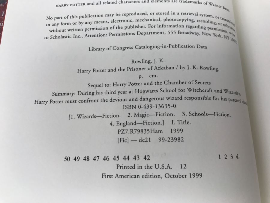 First American Edition Hardcover Books Box Set Harry Potter The First Four Thrilling Adventures At Hogwarts: Harry Potter And The Sorcerer's Stone, And The Chamber Of Secrets, And The Prisoner Of Azkaban, And The Goblet Of Fire [Photo 28]