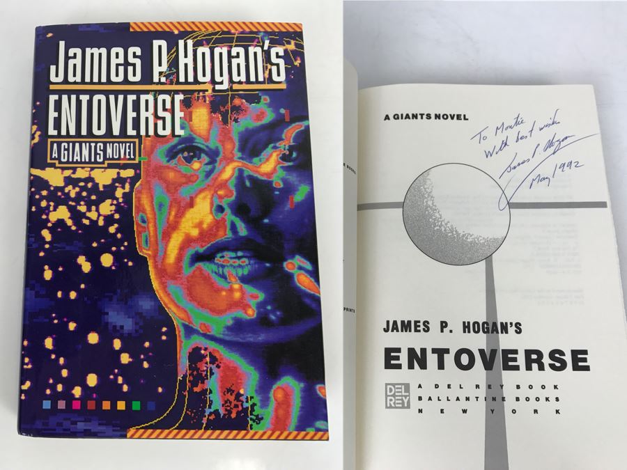 Signed First Edition Hardcover Book 'Entoverse A Giants Novel' By James P. Hogan