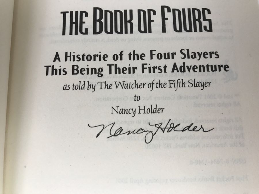 Signed Hardcover Book 'Buffy The Vampire Slayer The Book Of Fours' By Nancy Holder [Photo 8]
