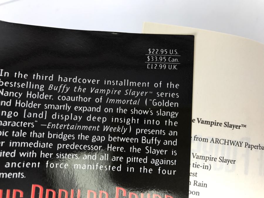 Signed Hardcover Book 'Buffy The Vampire Slayer The Book Of Fours' By Nancy Holder [Photo 6]
