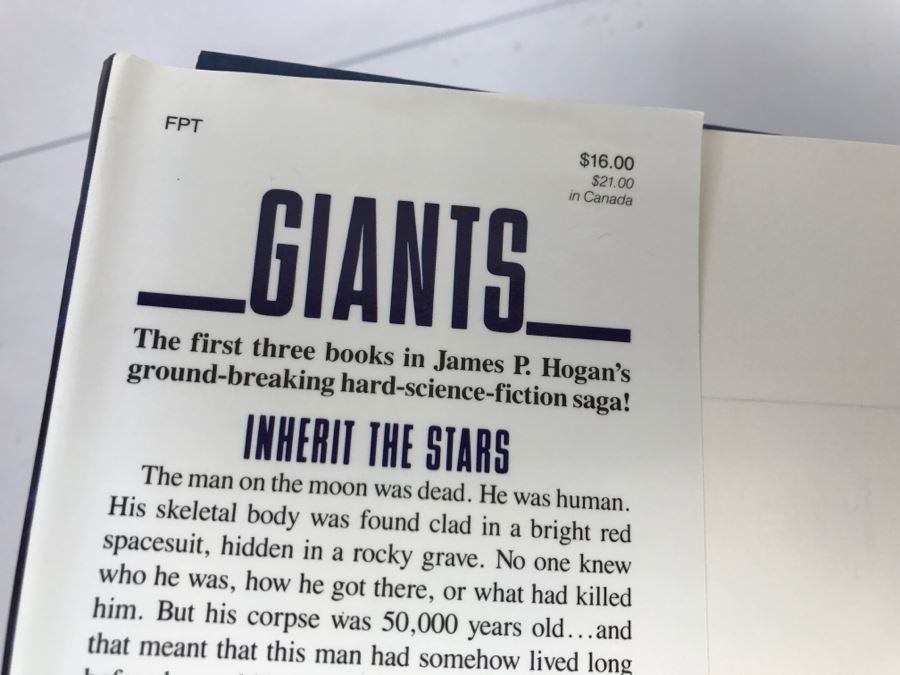 Signed First Edition Hardcover Book 'The Giants Novels: Inherit The Stars, The Gentle Giants Of Ganymede And Giants' Star' By James P. Hogan [Photo 7]