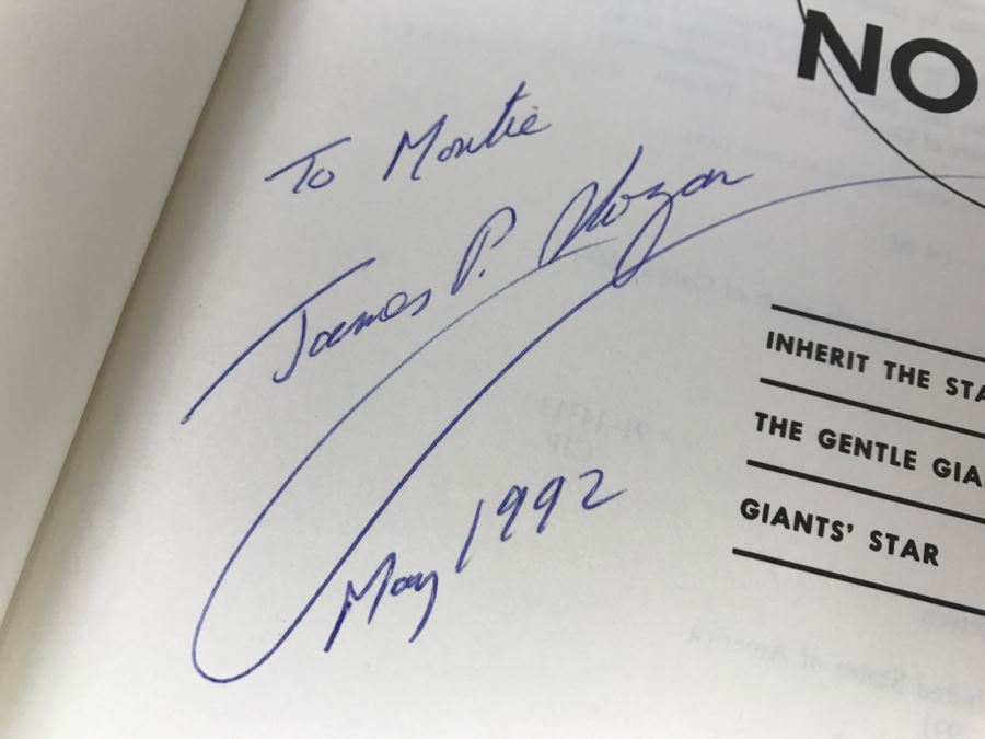 Signed First Edition Hardcover Book 'The Giants Novels: Inherit The Stars, The Gentle Giants Of Ganymede And Giants' Star' By James P. Hogan [Photo 10]