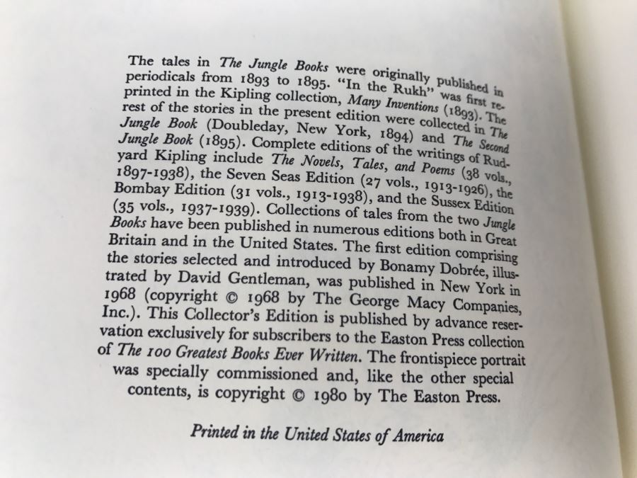 Easton Press Hardcover Book 'The Jungle Books' By Rudyard Kipling Illustrated By David Gentleman Collector's Edition [Photo 7]